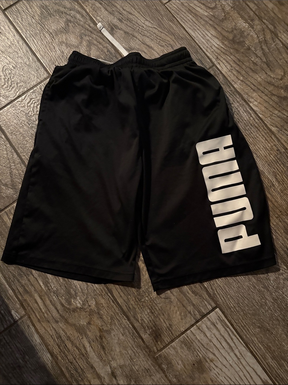 Puma Black Shorts with White Logo Panel